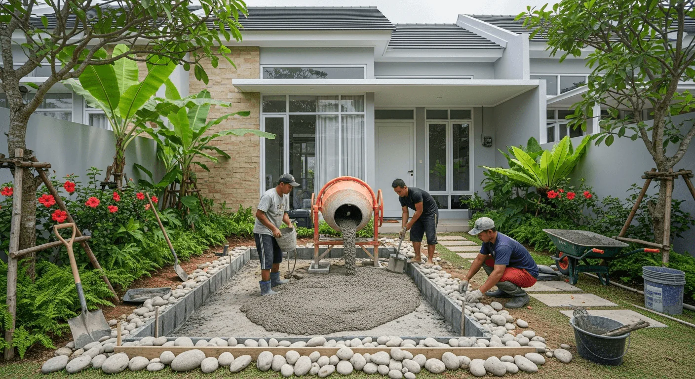 Renovasi Rumah Tipe 36 dengan Kolam Ikan